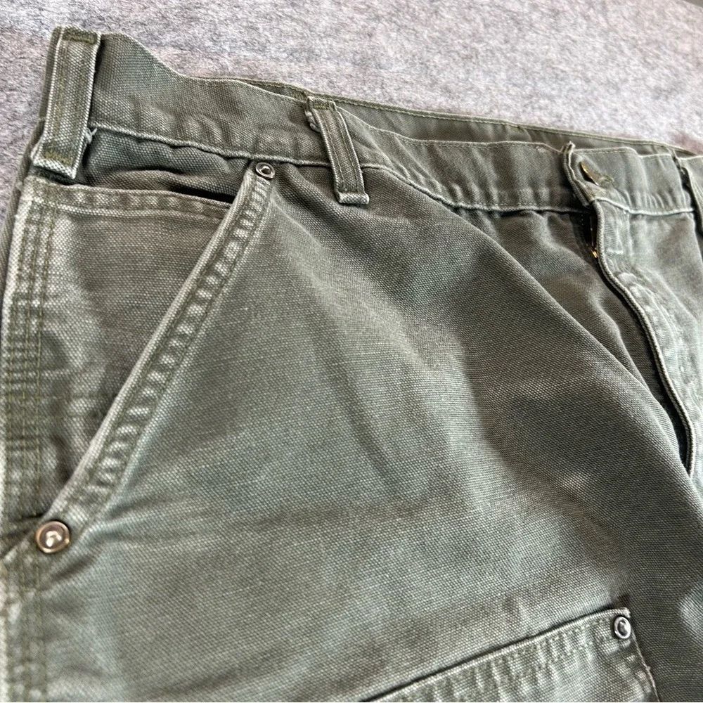 Carhartt Double Knee Pants Mens 42x30 Moss Green Carpenter Baggy Y2K Canvas B136